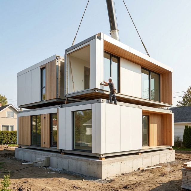 Construcción modular en Viedma, Río Negro — montaje de módulos prefabricados en obra