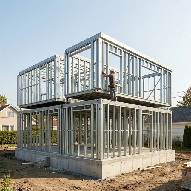 Steel Frame en Viedma, Río Negro — estructura de perfiles de acero galvanizado en obra